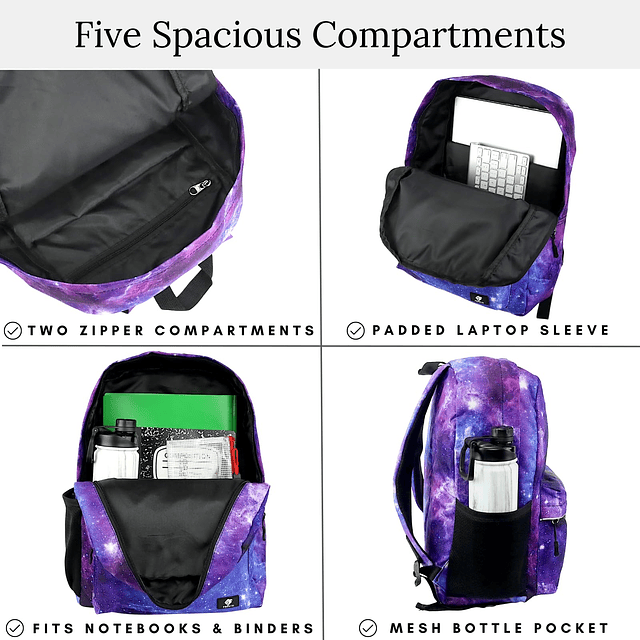 Mochila Galaxy para niños, niñas, niños, mochila para niños