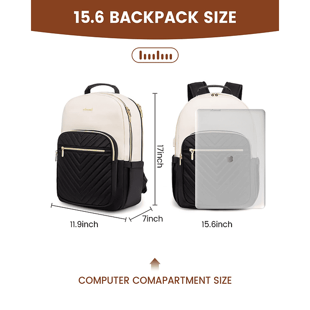 Mochila para computadora portátil para Mujer, Mochila de 15,