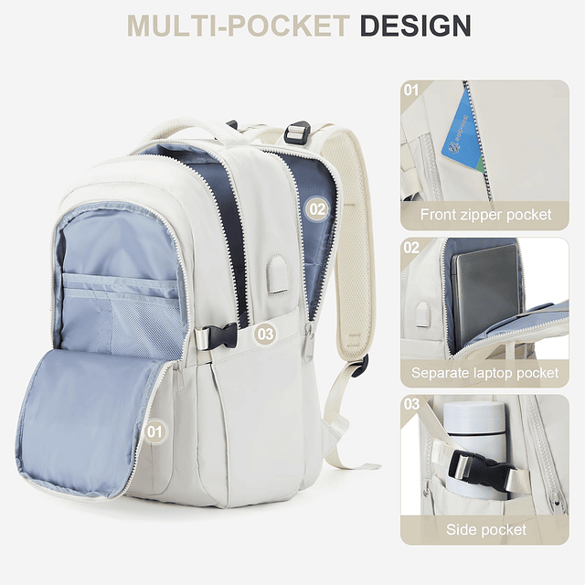 Mochila de viaje grande para mujeres y hombres Mochila para