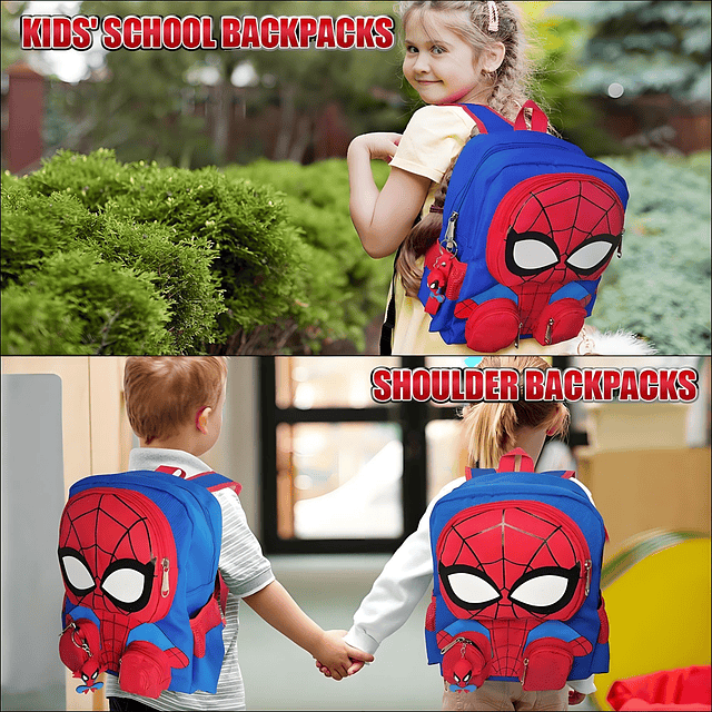 Mochila de superhéroe 3D, mochila de dibujos animados para n