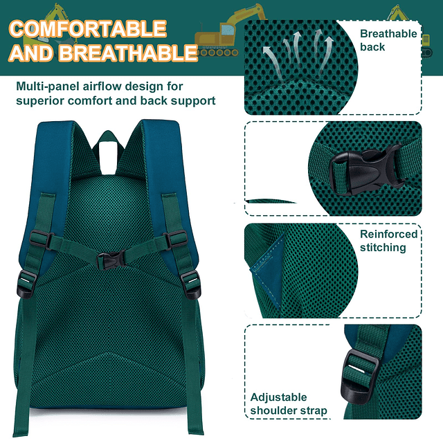 Mochila para niños pequeños de 15 pulgadas, mochila escolar