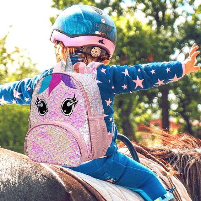 Mochila de unicornio de 3 piezas para niñas, mochila preesco