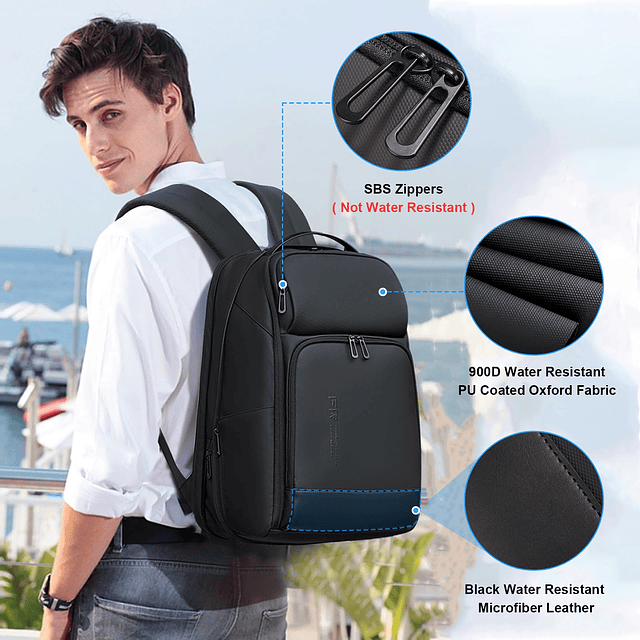 Mochila de viaje de 17 pulgadas para hombres, mochila para c