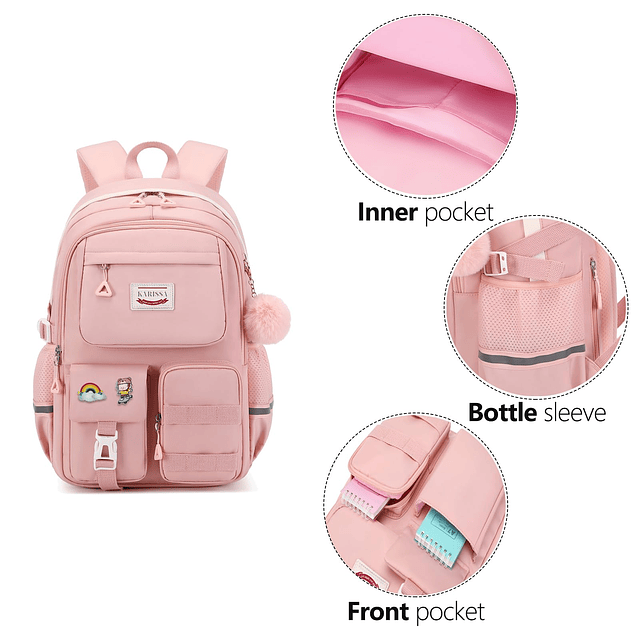 Mochila Kawaii para niñas, para niños y adolescentes, bonita