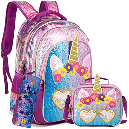 Mochila de unicornio para niñas, mochilas de 16 para niñas,