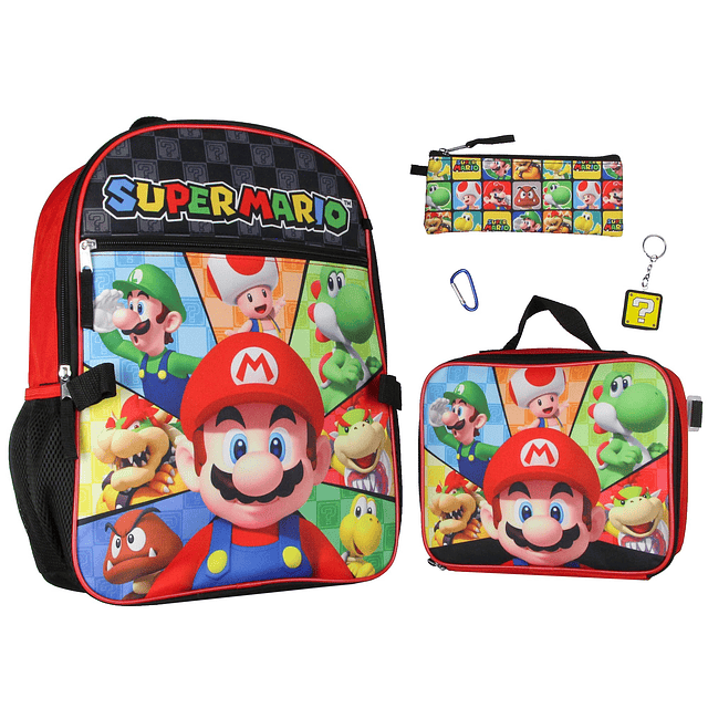 Super Mario Bowser Yoshi Luigi Juego de fiambrera y mochila