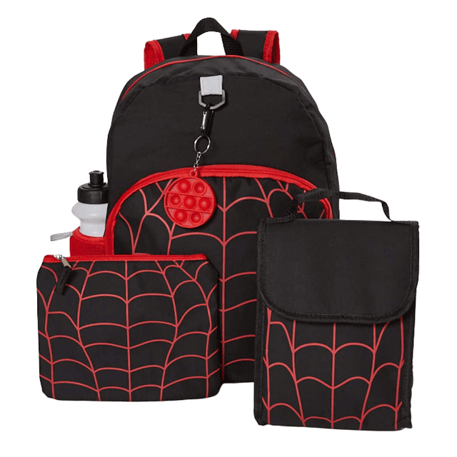 Juego de mochila Spiderweb para niños, 16 pulgadas, 6 piezas