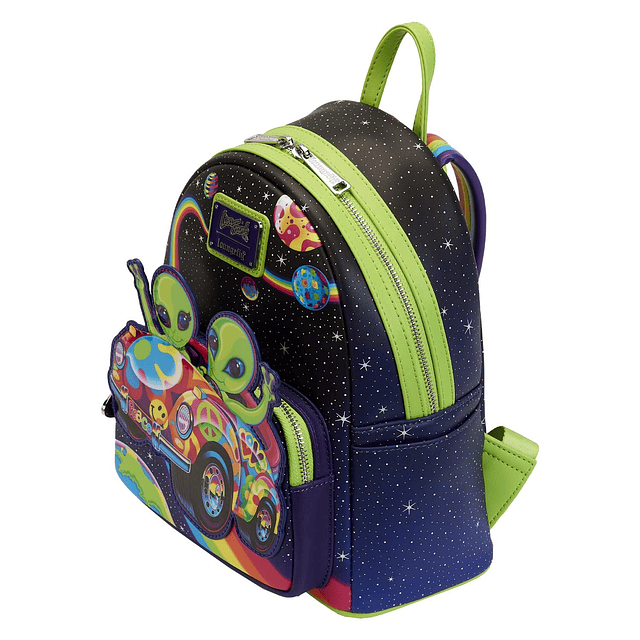 Mini mochila Lisa Frank Cosmic Alien Ride que brilla en la o