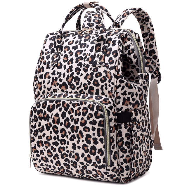 Mochila para ordenador portátil de leopardo para mujer, moch