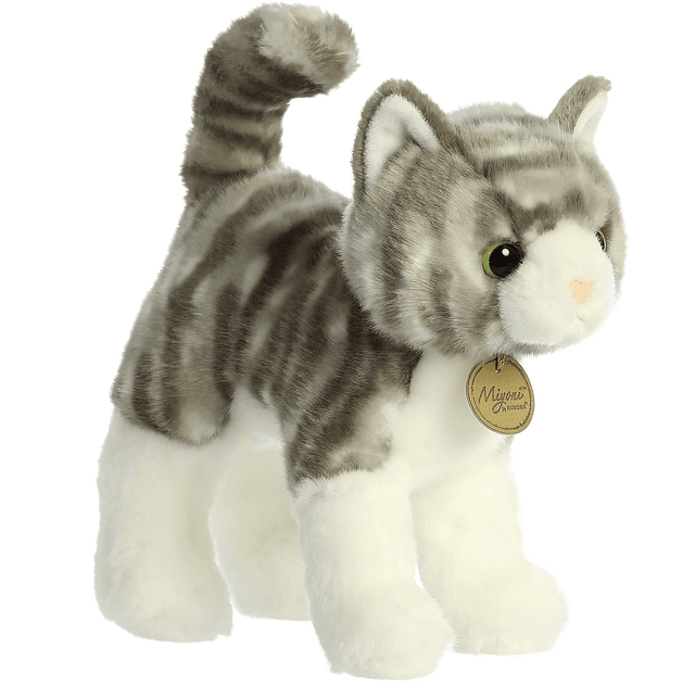 Miyoni Gato atigrado gris de 10 pulgadas