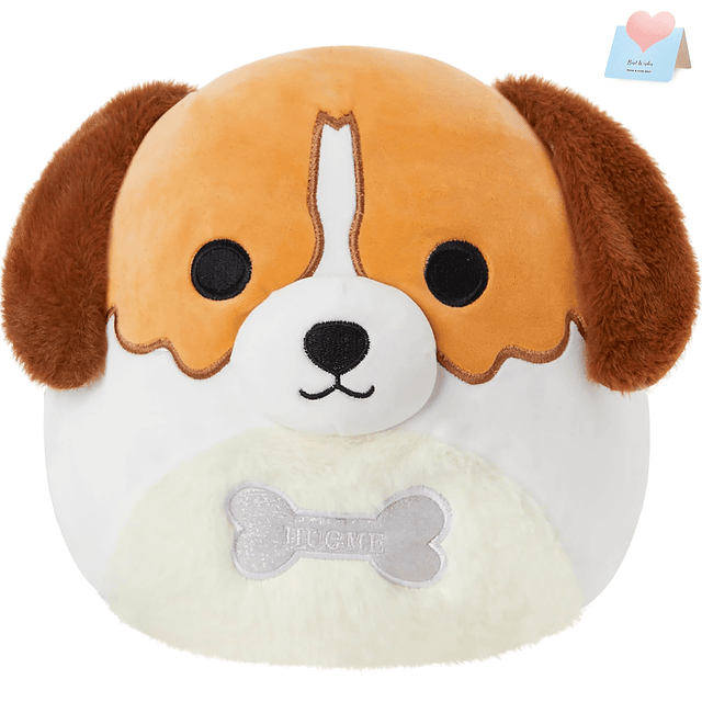 Almohada de peluche de perro Beagle de 10 pulgadas, lindo a