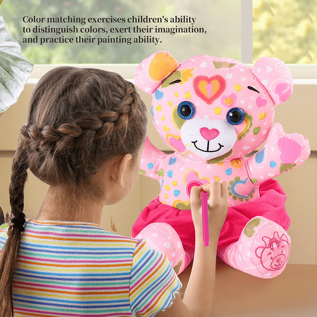 Juguete de peluche para colorear con 5 marcadores lavables p