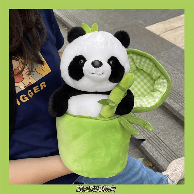 WeightedPlush Peluche de panda de 12.0 in con bambú, panda