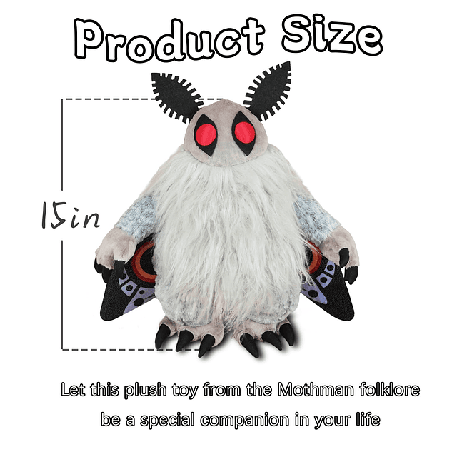 Peluche Mothman, animal de peluche Mothman de 15 pulgadas co