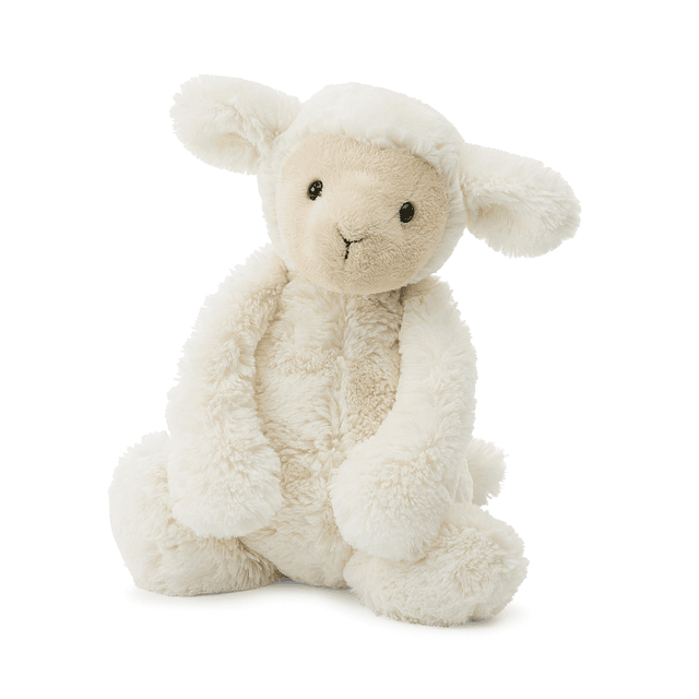 Animal de peluche de cordero tímido, pequeño, 7 pulgadas