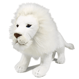 Animal de peluche de león blanco, juguete de peluche realist