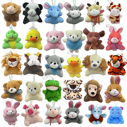 Juego de 12 mini animales de peluche al azar, decoración de