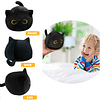 Almohada de peluche de gato negro suave, animal de peluche p