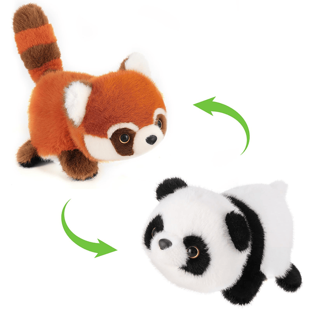 Panda rojo y panda de peluche, 2 en 1, panda de peluche de 8