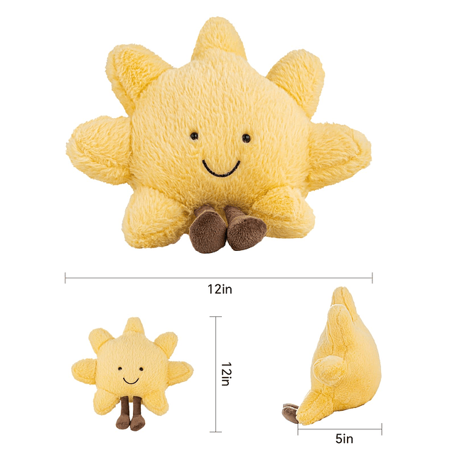 Peluche de sol y luna, almohada de sol llena de diversión so