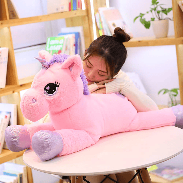 Big Unicorn Almohada de peluche de unicornio suave para niñ