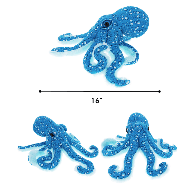 Animal de peluche de pulpo azul – Colección salvaje regalo d