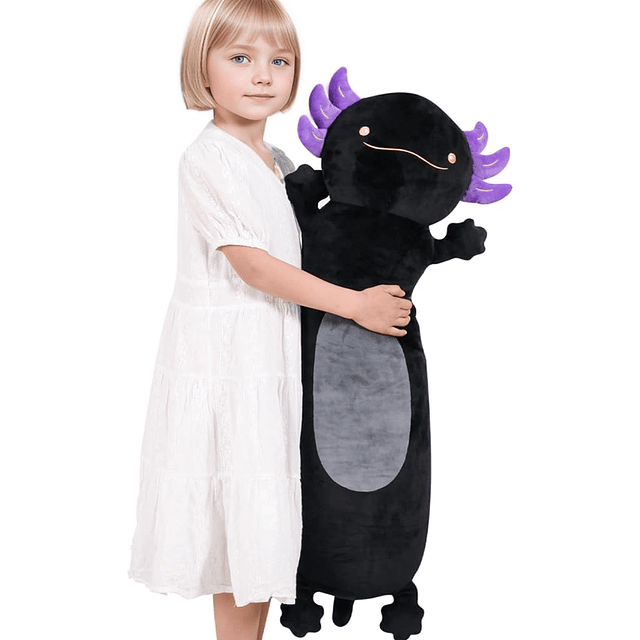 Animal de peluche gigante de Axolotl negro de 36 pulgadas, l