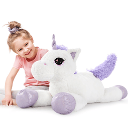 Juguetes de peluche de unicornio gigante de 32 pulgadas, lin