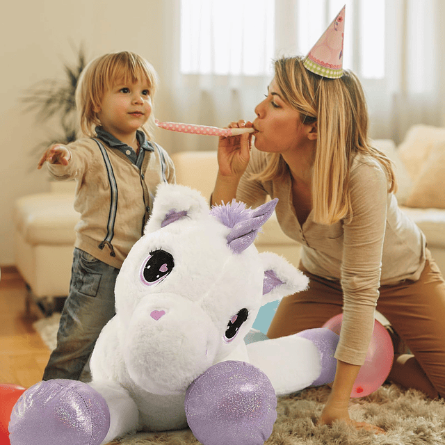 Juguetes de peluche de unicornio gigante de 32 pulgadas, lin