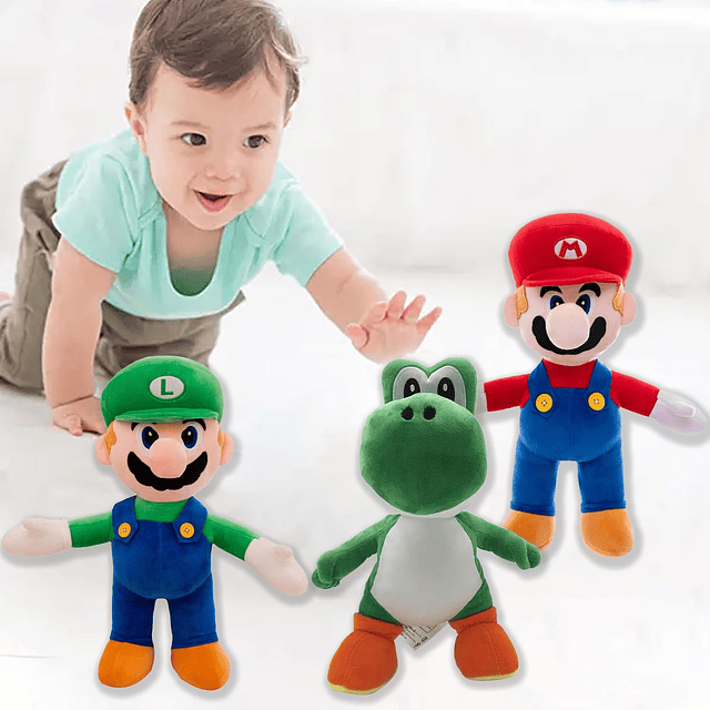 Colección de 3 juguetes de peluche de Mario y muñeco de pelu