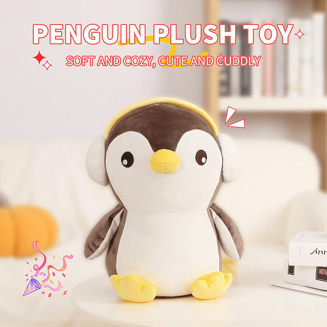 Almohada suave para el cuerpo de pingüino grande de 15.7 pul