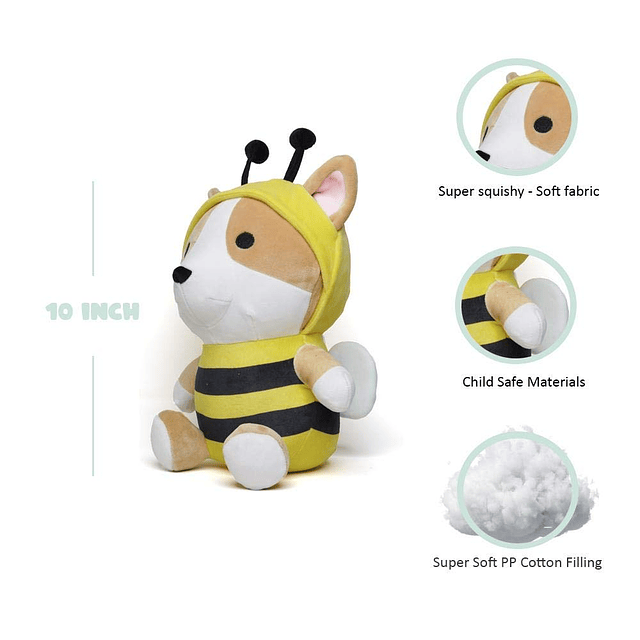 Juguete de peluche Corgi Bee – Animal de peluche de abejorro