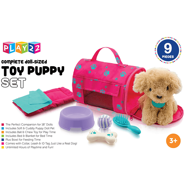 Juego de muñecas de peluche para niños, 9 piezas, accesorios