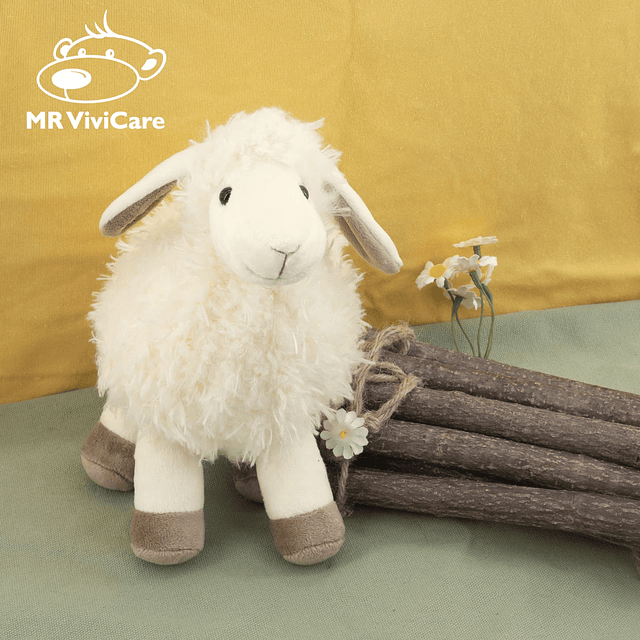 Animales de peluche de oveja blanca/crema de 8.5 pulgadas pa