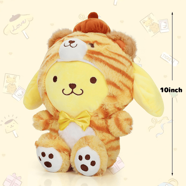 Lindos juguetes de peluche Pom Pom Purin de 10 pulgadas, muñ