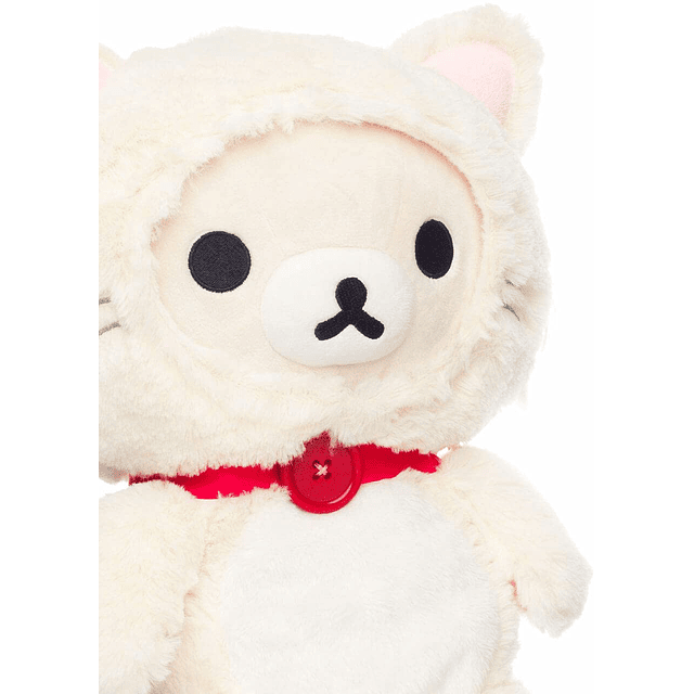 Korilakkuma SanX Original con un disfraz de gato blanco y es