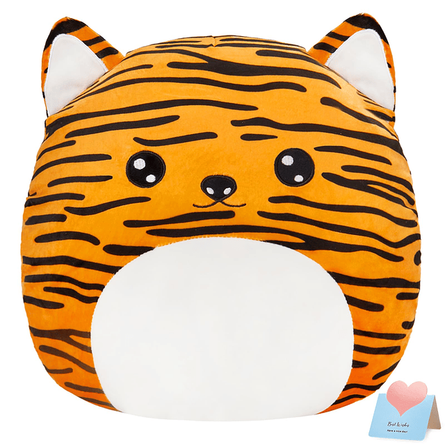 Almohada de peluche de tigre de 15 pulgadas, cojín de sofá s