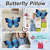 Almohada de mariposa de 15,7 pulgadas, mariposa azul, peluc