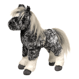 Majestuoso animal de peluche de potro de caballo tordo gris