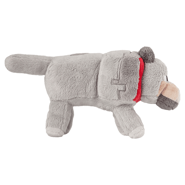 Minecraft Wolf Peluche de Peluche, Gris, 15 pulgadas de Larg