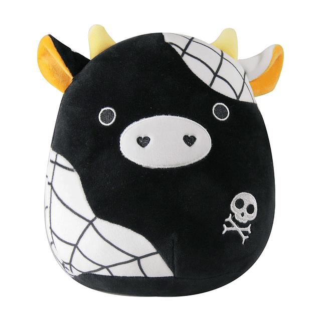 Juguete de almohada de felpa de vaca con calavera negra de H