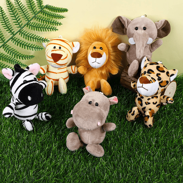 14 Piezas Safari Mini Juguetes de Peluche de Animales de la