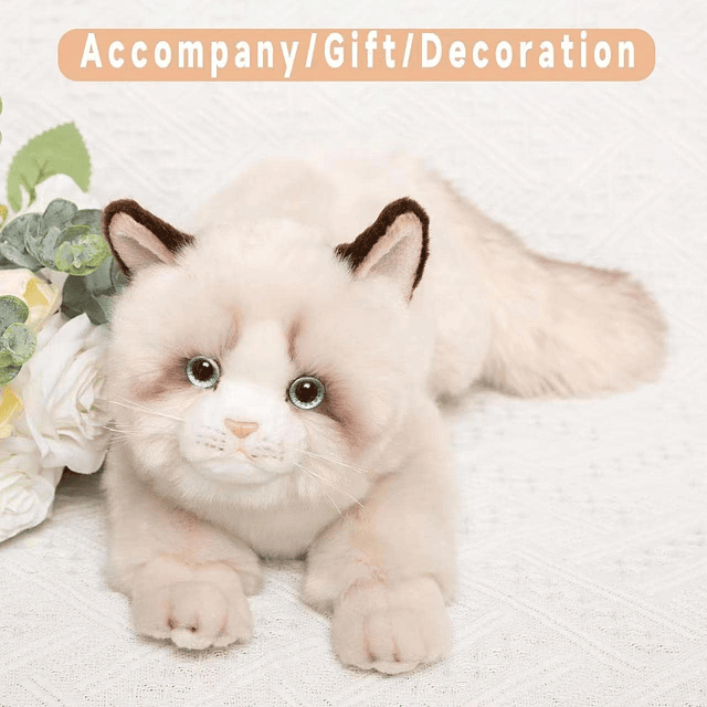 20 pulgadasjuguetes de peluche de gato Ragdoll grisjuguete d