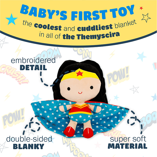 DC Comics Wonder Woman Peluche suave y abrazable, lindo jug