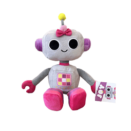 Joy el robot de peluche | Peluche suave, gris.