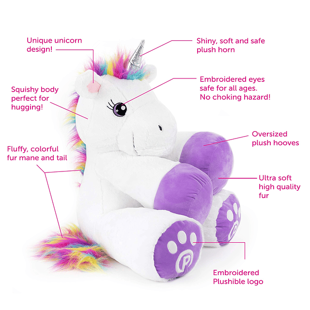 Animal de peluche de unicornio para niños (18.0 in) – Peluch