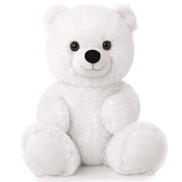 Oso de peluche blanco, lindo oso de peluche de 18 pulgadas p