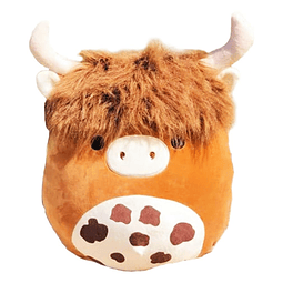 Juguete de peluche de vaca escocesa de 12.0 in – Almohada de