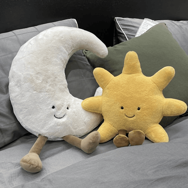 Juguete de peluche divertido Sun Moon, juguete de peluche su