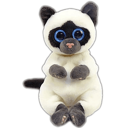 TY Beanie Babies Peluche Miso El Gato 15 cm, Gris, TY40548